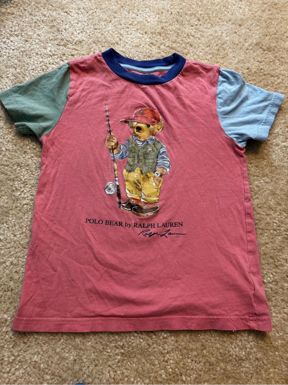 Polo Ralph Lauren Kids Colorblock tee: Fishing Bear